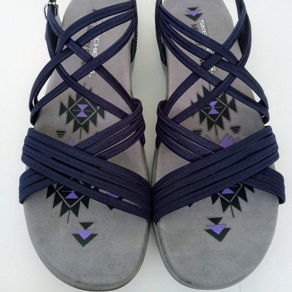 Skechers Women's Reggae Slim Sunnyside Open Toe Sling Back Sandals SIZE 12